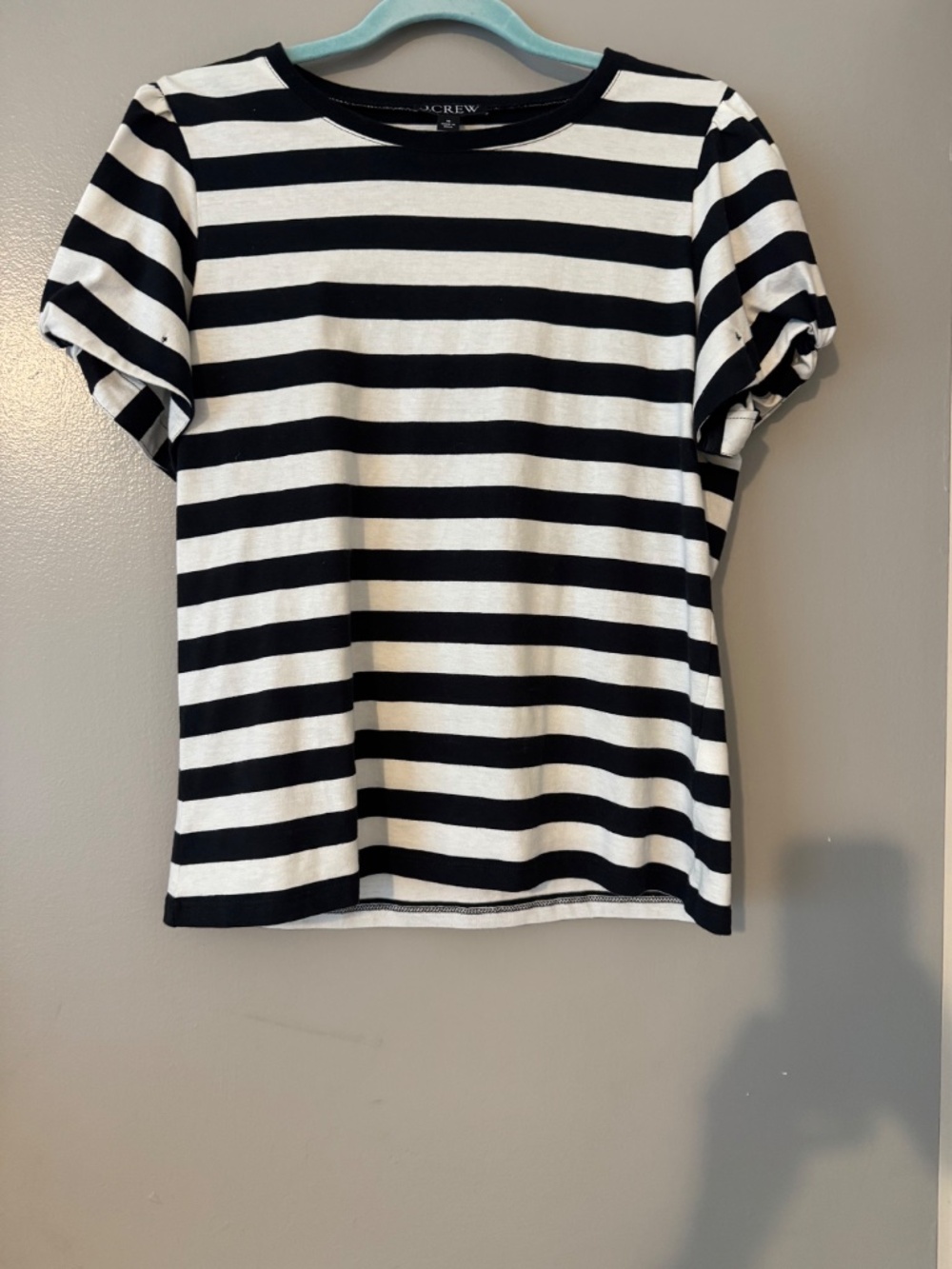 J Crew black/white striped cotton T-shirt-M